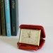 SALE Semca Travel Clock RARE Red Suitcase Design Leather