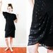 Patra Shiny Patches Geometric Squares Black Dress 1980s Small Medium Party Dress Cocktail Dress Shoulder Pads size 6