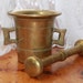 Vintage Brass Mortise and Pedestal