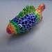 Rainbow Fish Polymer Clay Ornament - Recycled light bulb
