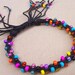 Kumihimo Braided Bracelet, Hemp and Bead Bracelet, Adjustable, Coral Reef