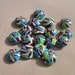 Polymer Clay Beads, lentil beads, set of 18, mint green, turquoise, brown and white