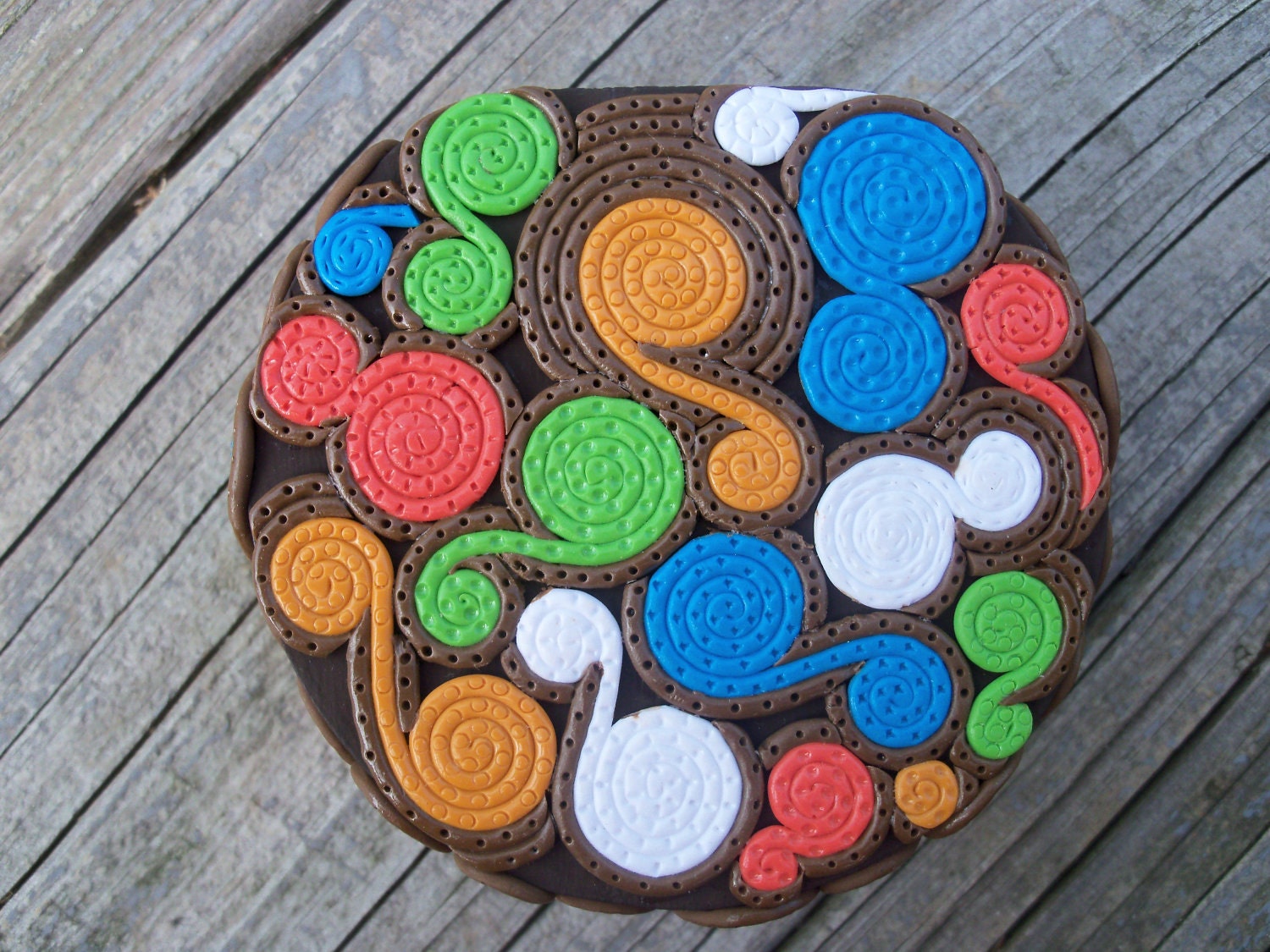 Trinket Box Polymer Clay Decorated Wooden Jewelry Box