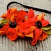 Headband autumn floral handmade from recycled cotton