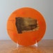 Retro Orange Resin Trivet with Petrified Wood - RESERVED