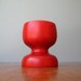 RESERVED Swedish Modern Pillar Candle Holder - Red Turned Wood