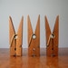 Mid Century Desk Accessories - Pop Art Style Large Clothes Pins With Text