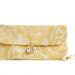 Wristlet Clutch- Large Yellow Floral and Cream Cotton Print with Removable Strap