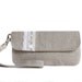Wristlet Clutch- Natural Linen and Crochet Lace with Vintage Buttons and Removable Strap