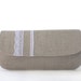 Wristlet Clutch- Natural Linen and Crochet Lace, Purse, Wallet, Handbag