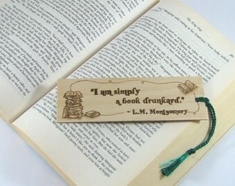 Wooden Bookmark - Hand Pyrography - Fun Book Quote
