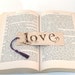 Wooden Bookmark - Hand Pyrography - Love