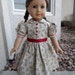 Tan, Red and Blue Prairie School Dress for 18 inch doll