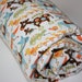 Minky Baby Blanket - Mod Tod Pull Toys on Wheels by Riley Blake with Chocolate Minky Dot (30 x 32)