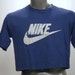Vintage 80s NIKE Blue Tag Crop Top T Shirt Large