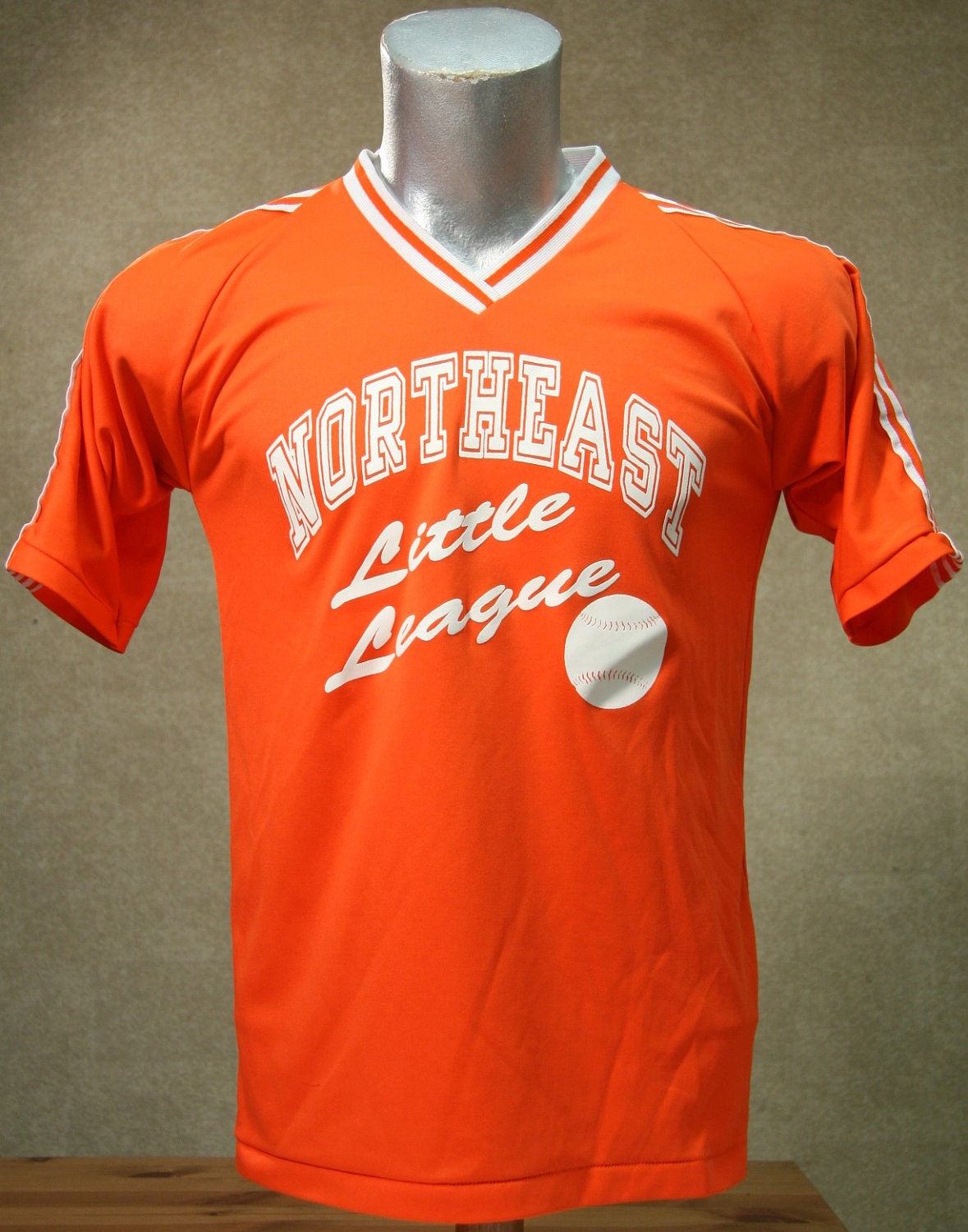 Vintage 80s Orange LITTLE LEAGUE BASEBALL Jersey T Shirt