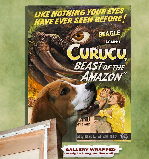 Beagle Vintage Movie Style Poster Canvas Print Perfect DOG