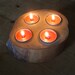 Natural Sycamore Wood Slice Candle holder, Rustic and Beautiful