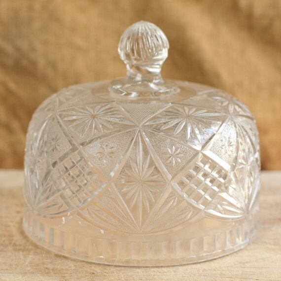Vintage French Pressed Glass Cloche Use for Desserts