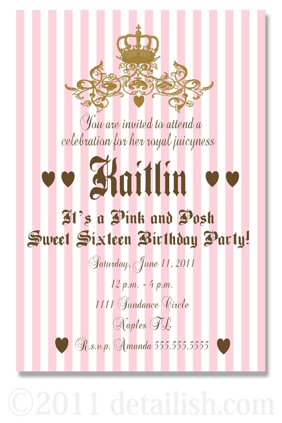 PRINTABLE Customized Juicy Couture Inspired Invitation - Pink and Posh Printable Party Collection - Detailish Il_570xn