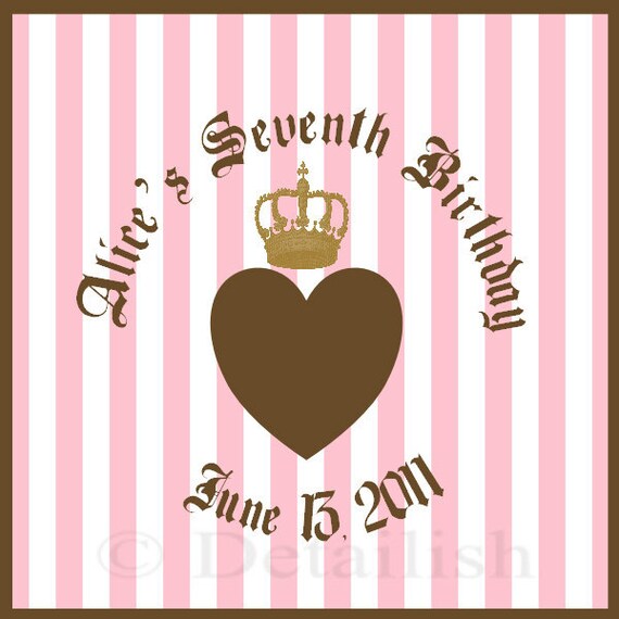 PRINTABLE Customized Large Square Favor Tags or Gift Labels- Juicy Couture Pink and Posh Collection - Print as many as you need Il_570xn