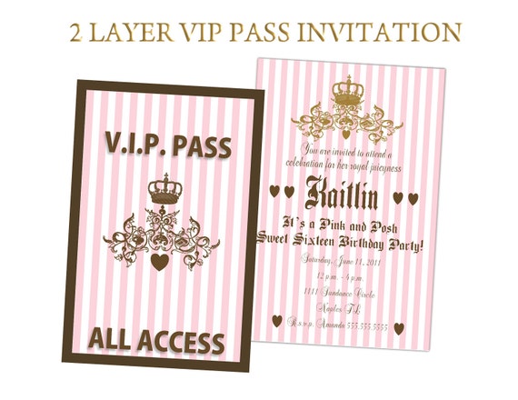 items similar to couture inspired vip pass free custom invitations