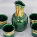Emerald green and cappaccino mint sake set