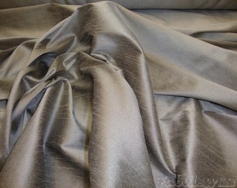 Chocolate Dots on Light Pink Shantung Embroidered Dupioni Silk main image 1