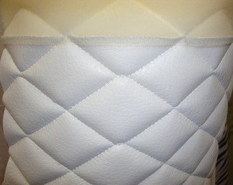 Vinyl Upholstery White Quilted Vinyl fabric with 3/8" Foam Backing fabric by the yard 54" Wide headboard event auto