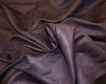 Aubergine Polyester micro faux suede upholstery fabric by the yard 60" Wide