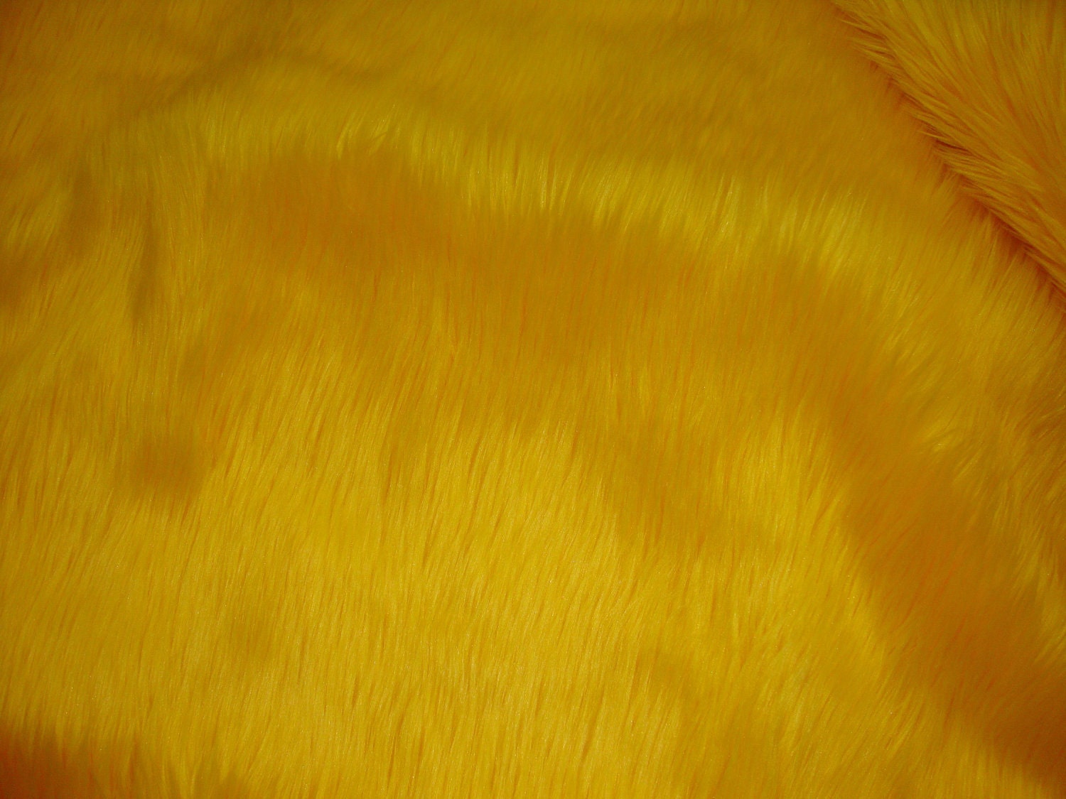Fur Faux fake Yellow shaggy faux fur fabric sold per yard