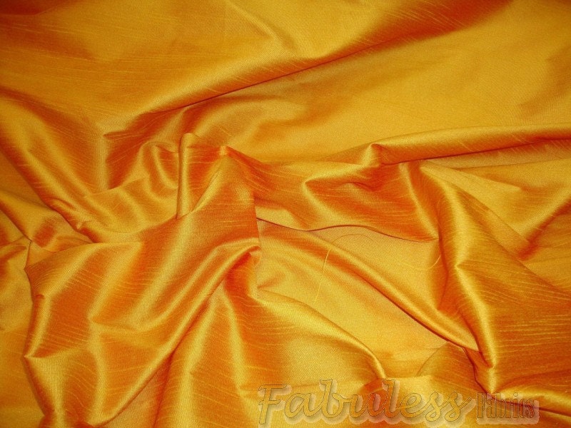 Floral On Bronze Gold Shantung Embroidered Dupioni Silk main image 1