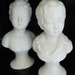 Pair of Ceramic Busts of Children Based On Work by French Sculptor Jean-Antoine Houdin
