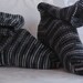 KNITTED WOOL SOCKS - 23 cm foot - Black and white stripes
