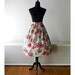 1960s Skirt // Pink Roses 1960s Cotton Skirt.