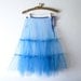 1950s Crinoline // Brilliant Cerulean Blue Tulle Crinoline Skirt.