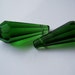 5 Emerald Green Faceted Crystal Pendants, Prism Dagger, 37x14mm