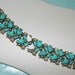 Reserved for LindzeySALE Vintage Turquoise Molded Leaf & Pearl Bracelet