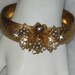 Vintage Bangle Bracelet with Pearl & Rhinestone Flowers Cluster