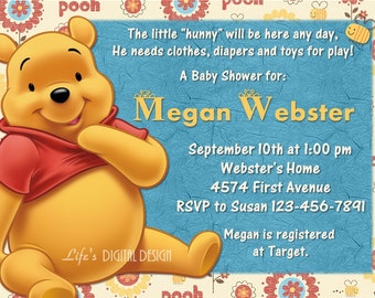 Winnie the Pooh Baby Shower Invitations Handmade Boy/Girl