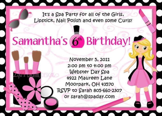 Hair Salon Birthday Party Invitations 2