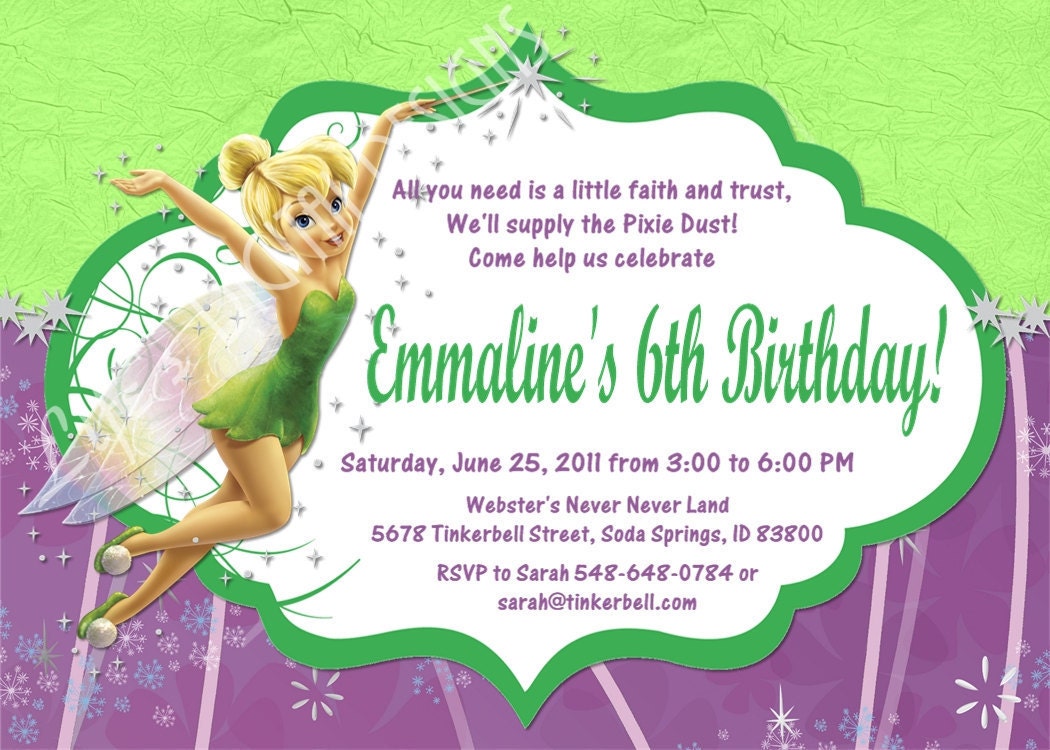 Tinkerbell Birthday Invitations Templates 7