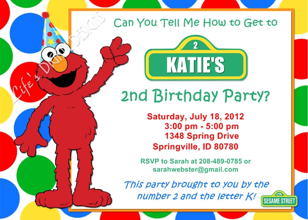 Elmo Photo Invitations 9