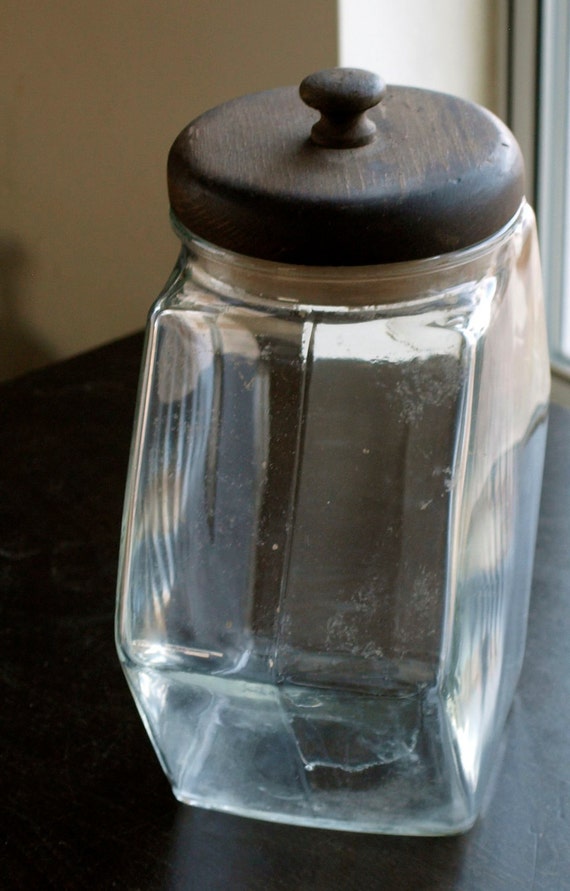 Old Fashioned Tilt Glass General Store Counter Storage Hexagon