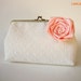 Lace Clutch for bride to be, vintage shabby chic inspired wedding with peach rose flower