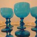Vintage Carlo Moretti, 1960's Murano Art Glass, Cordial Goblets, Set of 5, Gorgeous