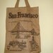 Burlap Souvenir Tote Bag San Fransisco Vintage 2ND REDUCTION