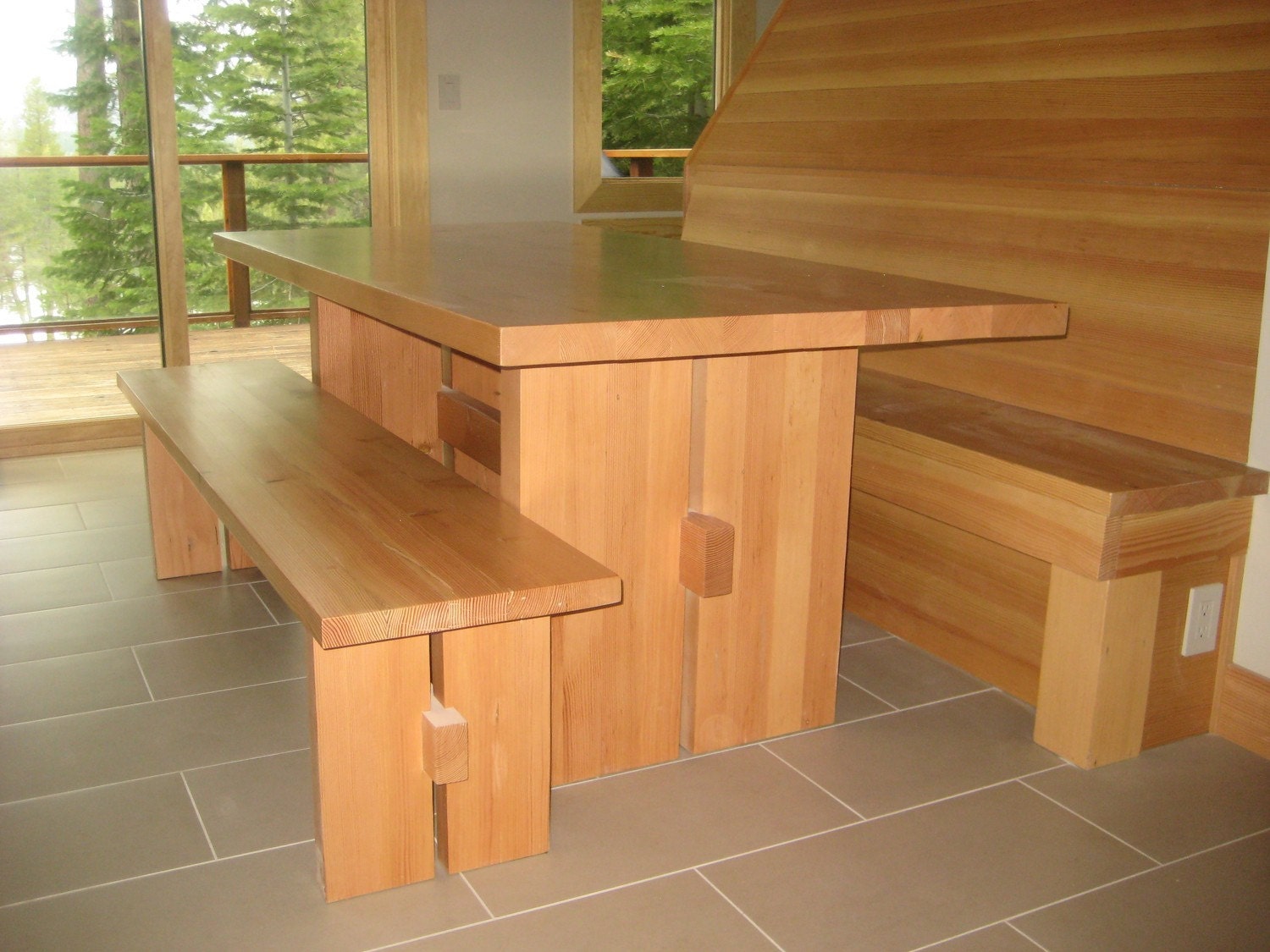 Recycled Wood Dining Table with Trestle by SustainableStudios