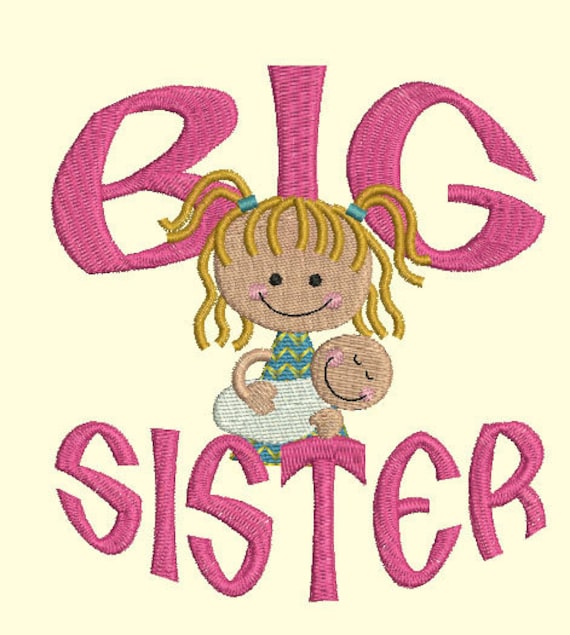 big sister machine embroidery design by EmbroideredbyMelissa