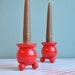 SALE 25% OFF Swedish Red Candle Holders